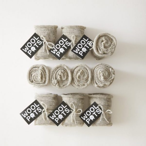 Pack of 100 wool pots