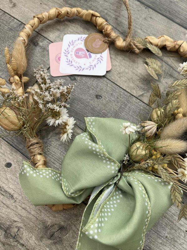 Heart Shaped Rattan covered Wreath - Image 5