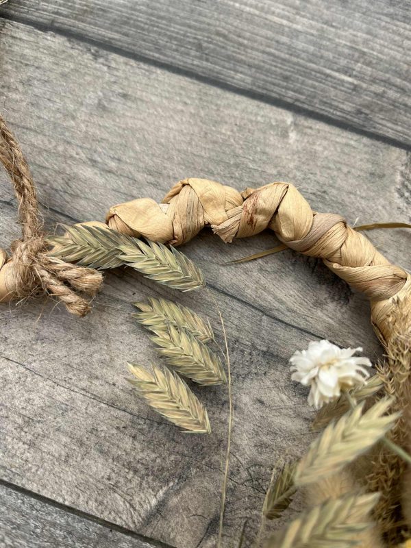 Heart Shaped Rattan covered Wreath - Image 3