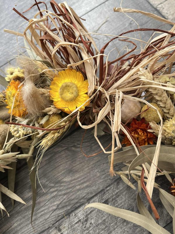 Dried flower wreath - yellow - Image 4