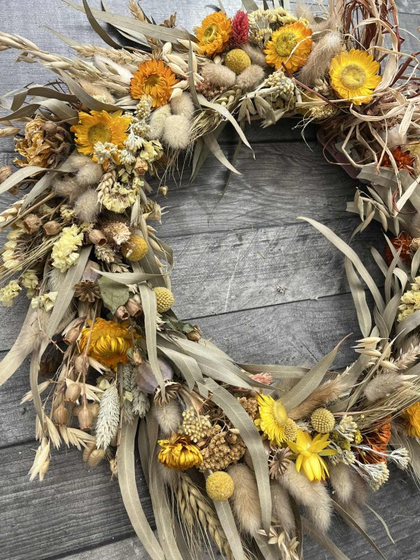 Dried flower wreath - yellow - Image 2