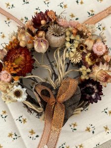 Small Dried Flower Tree of Life - Orange