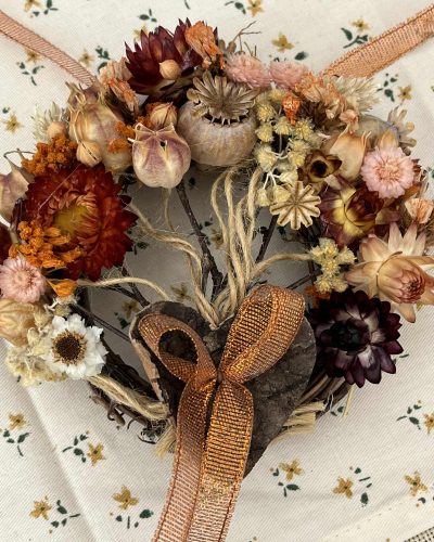 Small Dried Flower Tree of Life - Orange