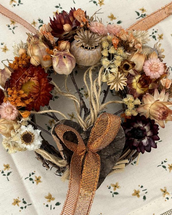 Small Dried Flower Tree of Life - Orange