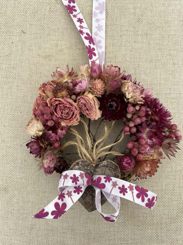 Small Dried Flower Tree of Life - Pink - Image 2