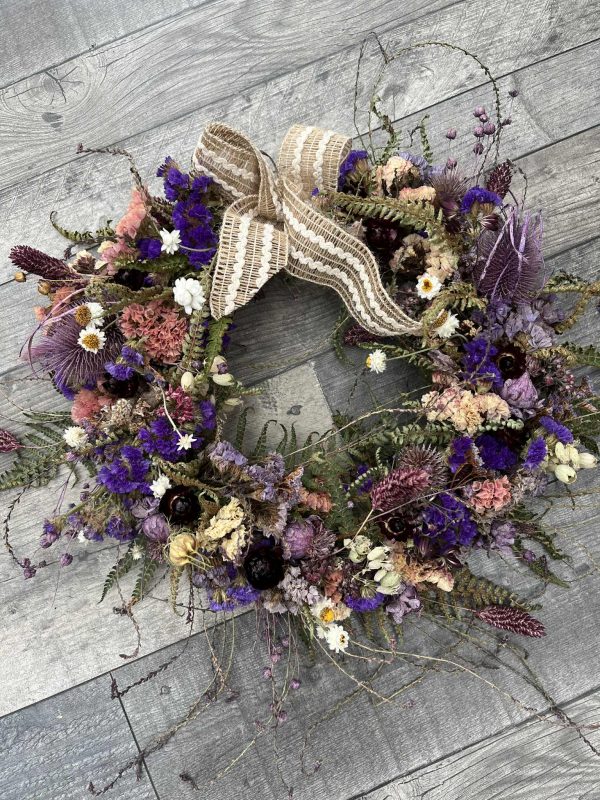 Dried Flower Wreath - Purple - Image 6