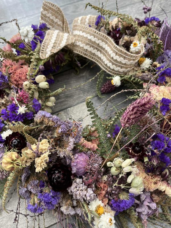 Dried Flower Wreath - Purple - Image 5