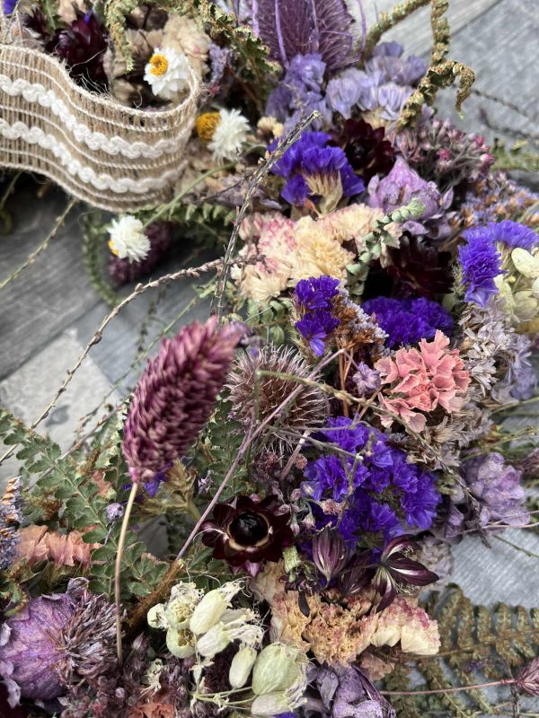 Dried Flower Wreath - Purple - Image 4