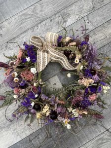 Dried Flower Wreath - Purple