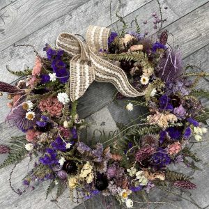 Dried Flower Wreath - Purple
