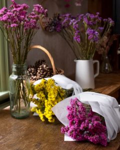 Dried Statice Flower Bunch- Pink