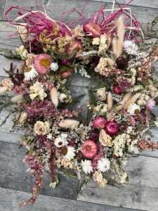 Dried Flower Wreath - Autumn Pink