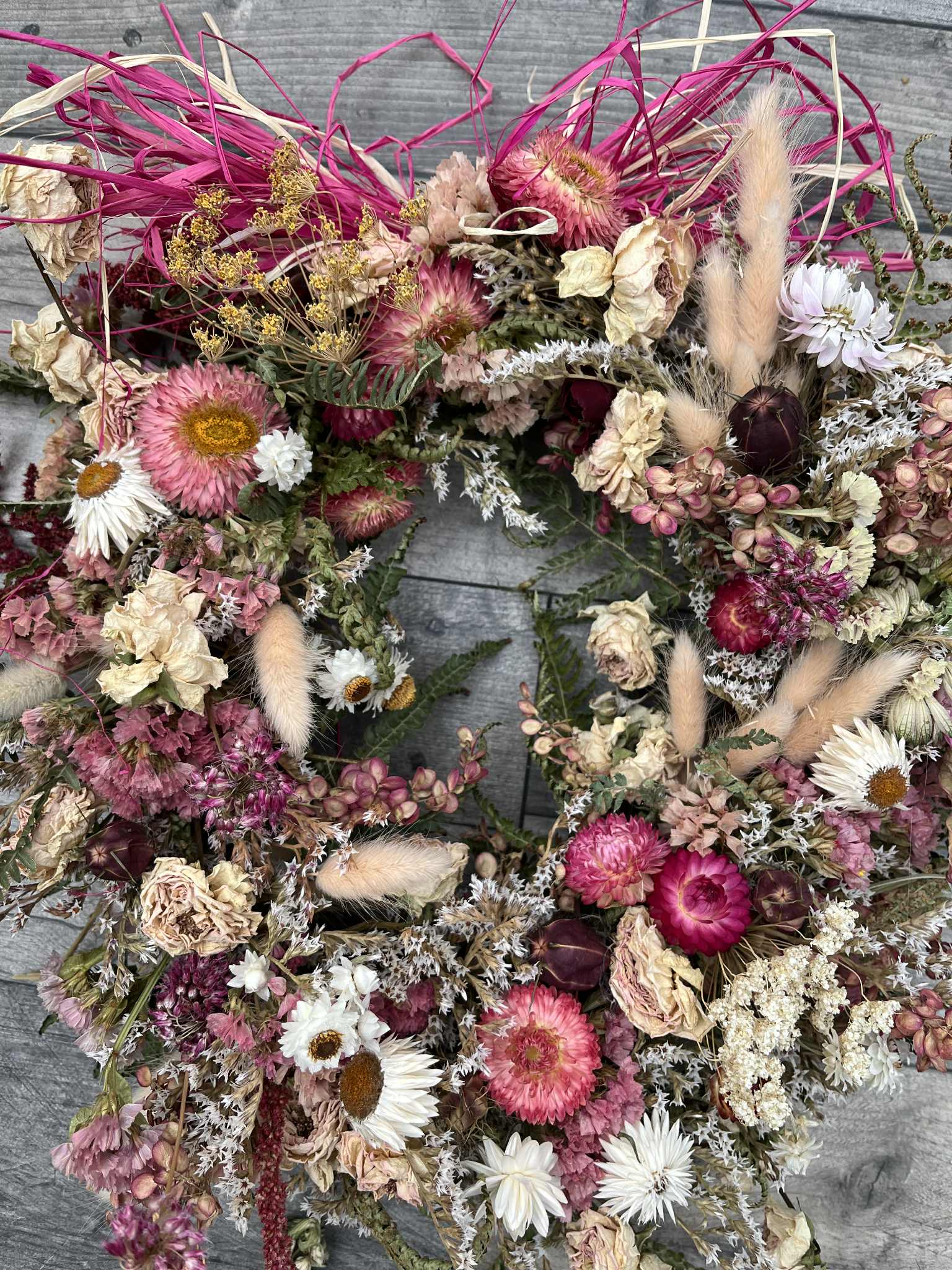 Dried Flower Wreath - Autumn Pink - Image 2