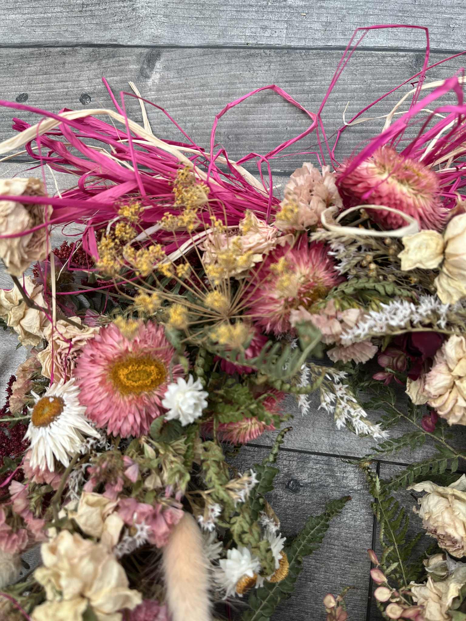 Dried Flower Wreath - Autumn Pink - Image 4